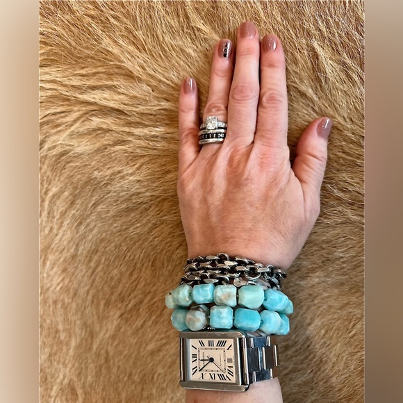 NWT blue aragonite bracelets set of two or 4 - Picture 8 of 8